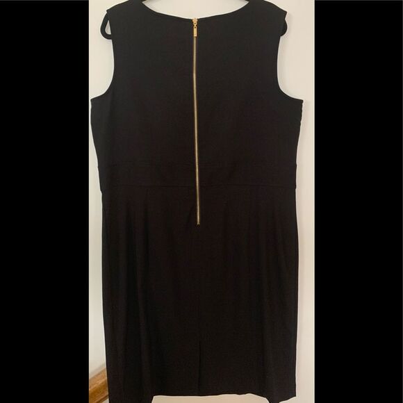 Style&Co black sleeveless midi dress, mid back zipper, mock front zippers, 18 - Picture 7 of 8